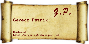 Gerecz Patrik névjegykártya